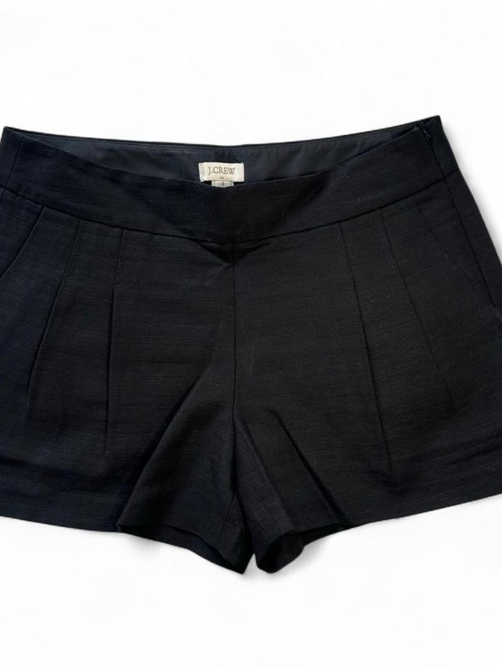 J. Crew Black High-Waist Pleated Women's Shorts - Picture 2 of 8